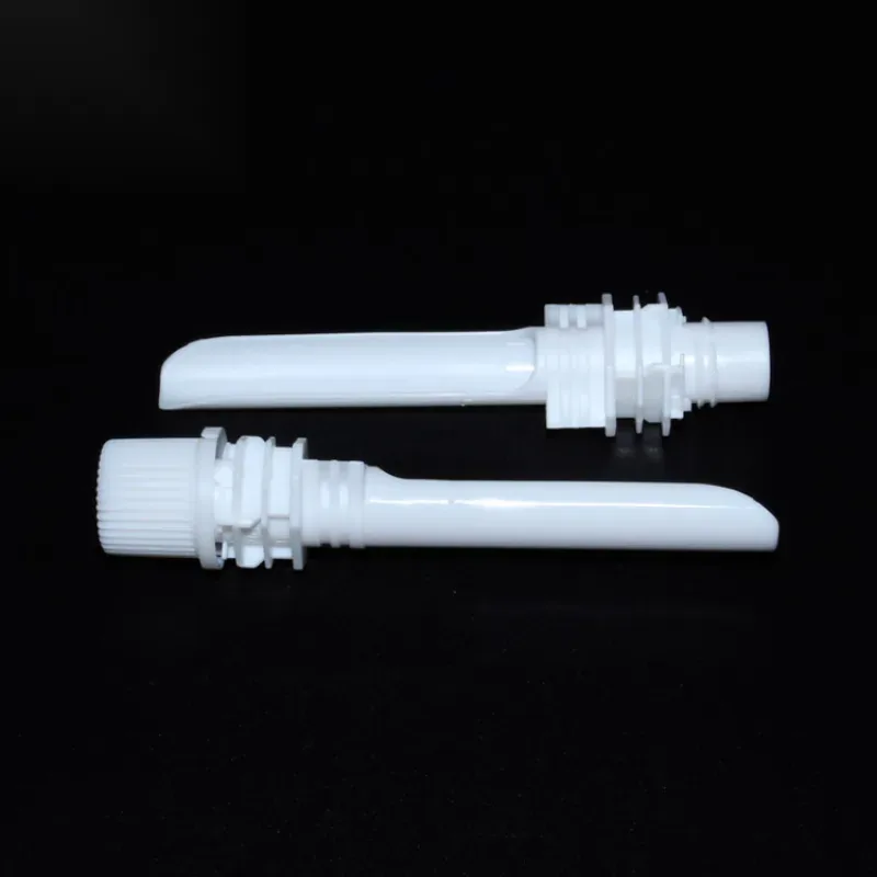 Shantou Factory Plastic Liquid Food Packaging jelly long nozzle spout with cap 10mm