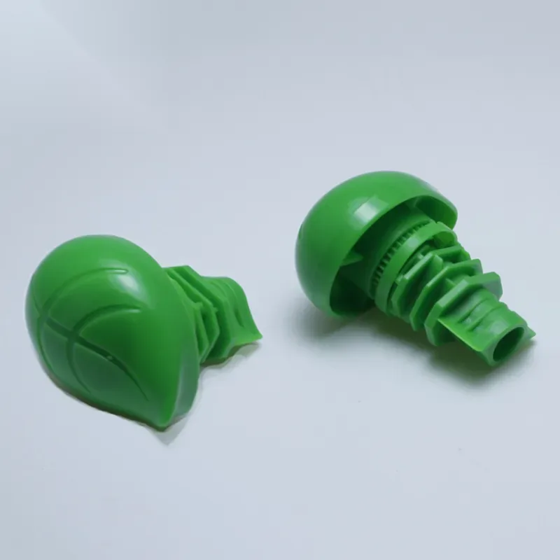 Green leaf shape fruit puree Plastic Juice Bag Cap with 8.6mm Spout
