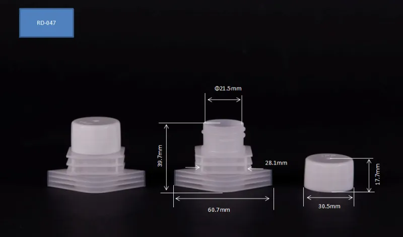 21.5 mm Sport Time Plastic Energy Drink Ziplock Bag Spout and Cap