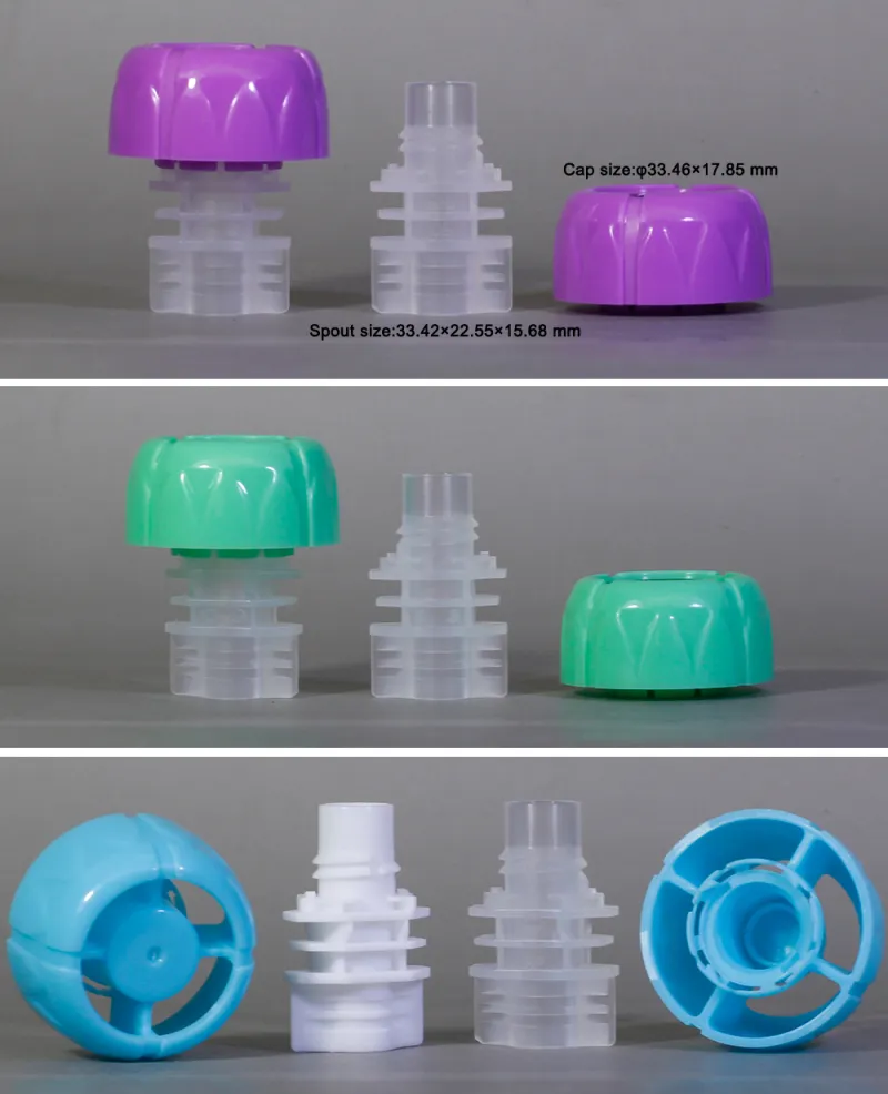 Accept Custom Colorful Mushroom Lip Flexible Pouch Plastic Doypack Spout with Cap 10mm