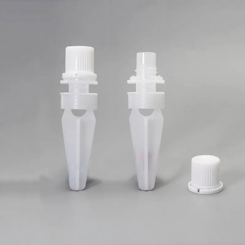 Long nozzle Liquid Food Packaging Juice PE Plastic Screw on Spout and Cap